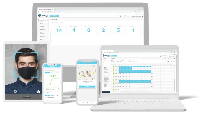 Sistema completo Sonoda Ponto em múltiplos dispositivos